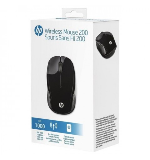 HP 200 ratón Ambidextro RF inalámbrico Óptico 1000 DPI