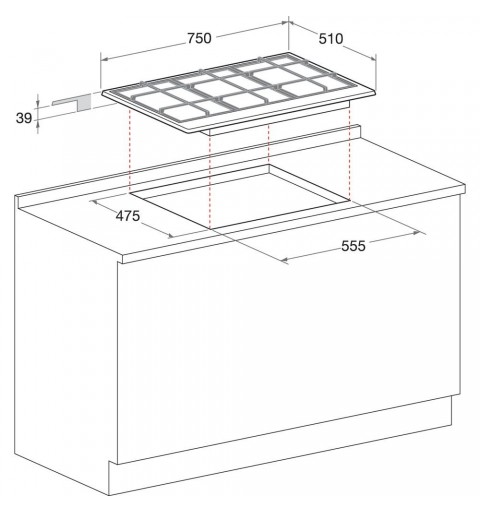 Hotpoint PCN 750 T (AN) R HA Antracita Integrado 75 cm Encimera de gas 5 zona(s)