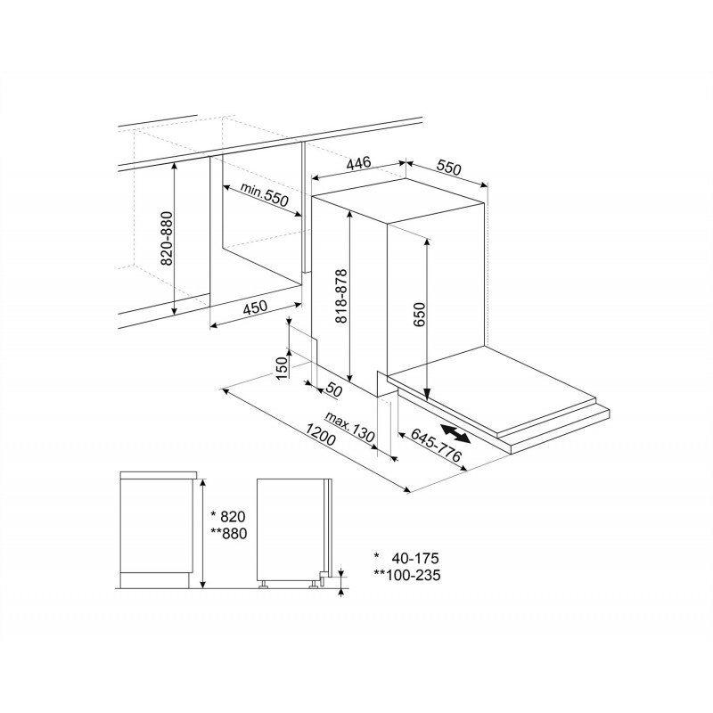 Smeg ST4522IN Spülmaschine Voll integriert 9 Maßgedecke E