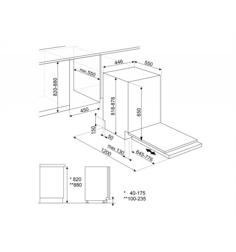 Smeg ST4522IN Spülmaschine Voll integriert 9 Maßgedecke E