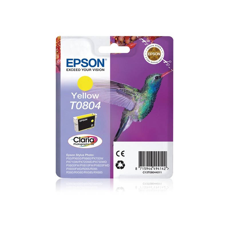 Epson Hummingbird Cartucho T0804 amarillo (etiqueta RF)