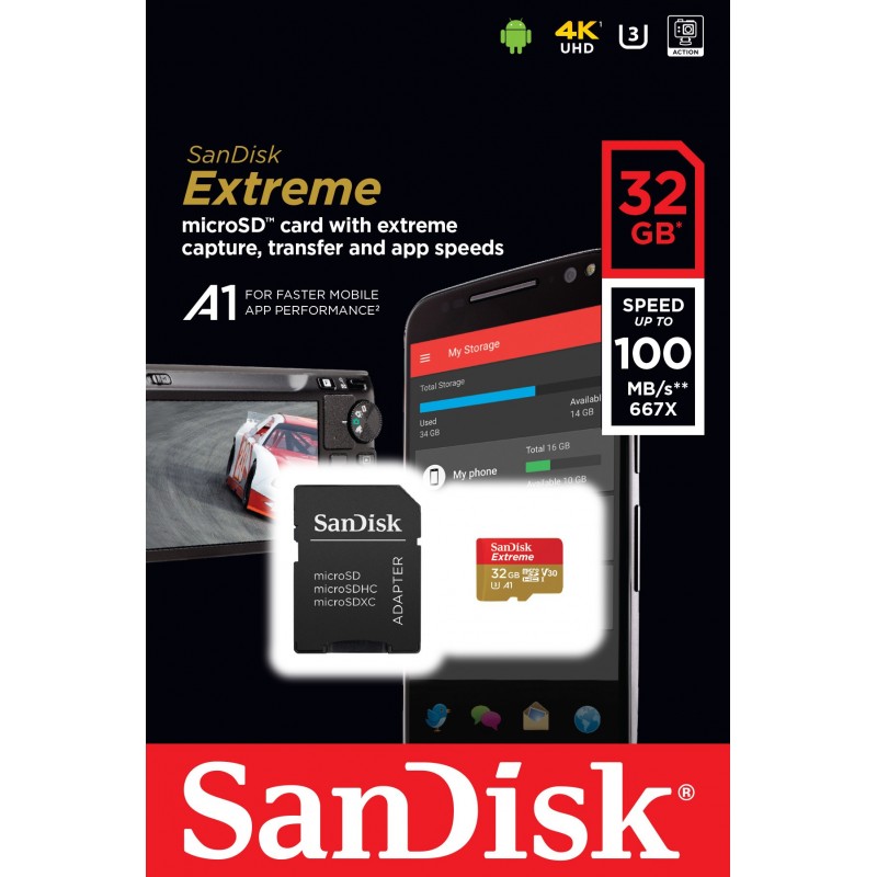 SanDisk Extreme 32 GB MicroSDHC UHS-I Clase 10