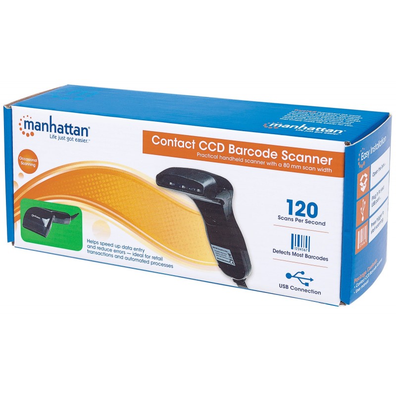 Manhattan CCD Kontakt-Barcodescanner, 80 mm Scanbreite, USB