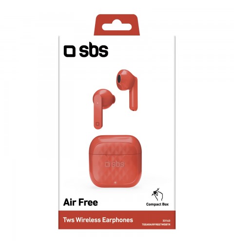 SBS TWS Air Free Écouteurs True Wireless Stereo (TWS) Ecouteurs Appels Musique Socle de chargement Rouge