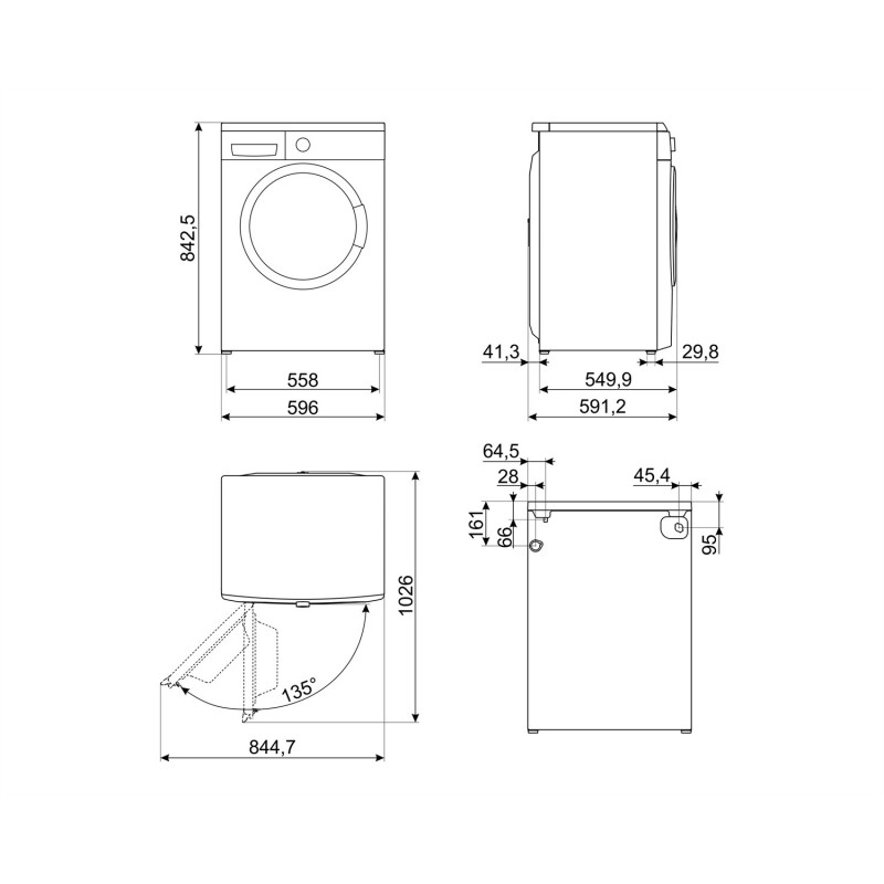 Smeg LB1T80IT washing machine Front-load 8 kg 1000 RPM D White