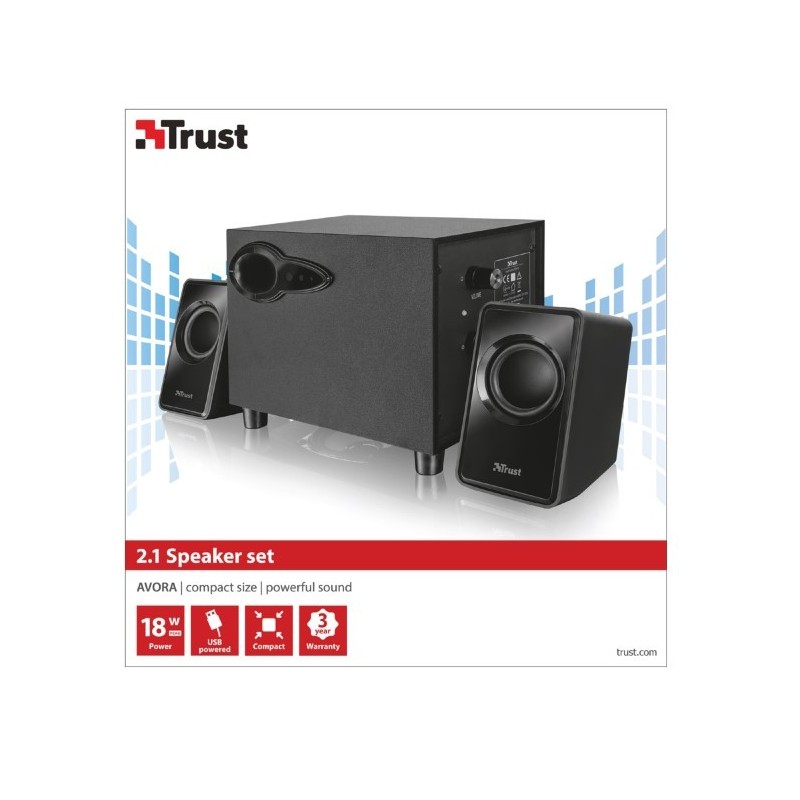 Trust Avora 2.1 9 W Noir 2.1 canaux