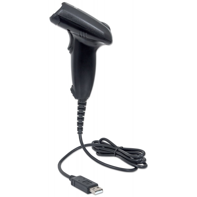 Manhattan Laser Handheld Barcode Scanner, USB, 300mm Scan Depth, Standard Housing, Cable 1.5m, Max Ambient Light 5,000 lux