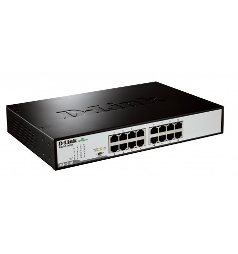 D-Link DGS-1016D E network switch Unmanaged Black, Metallic