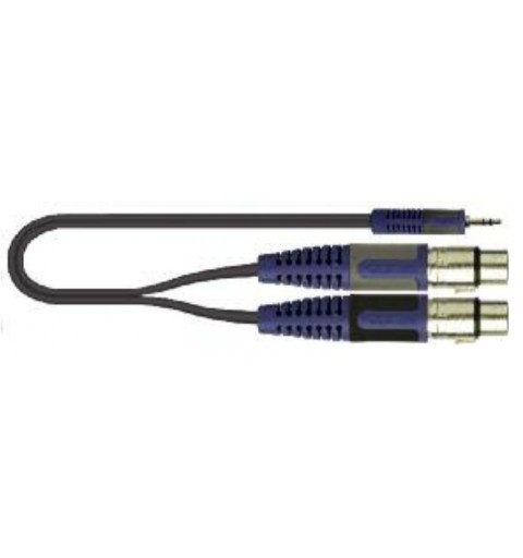 QUIK-LOK RKSA 194-5 audio cable 5 m 2 x 3.5mm 2 x XLR (3-pin) Black, Blue, Grey