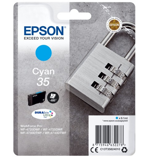 Epson Padlock Singlepack Cyan 35 DURABrite Ultra Ink