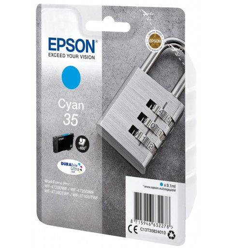 Epson Padlock Singlepack Cyan 35 DURABrite Ultra Ink