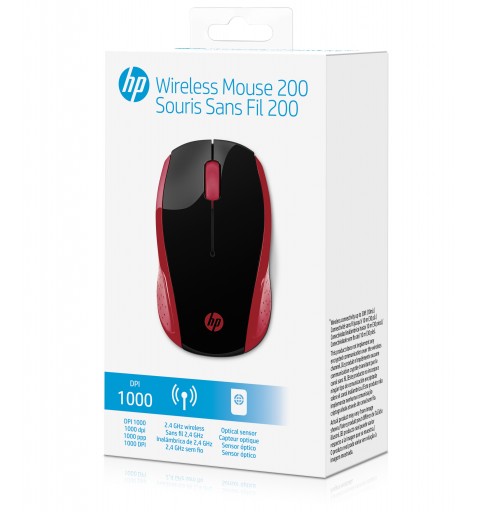 HP 200 souris Ambidextre RF sans fil Optique 1000 DPI