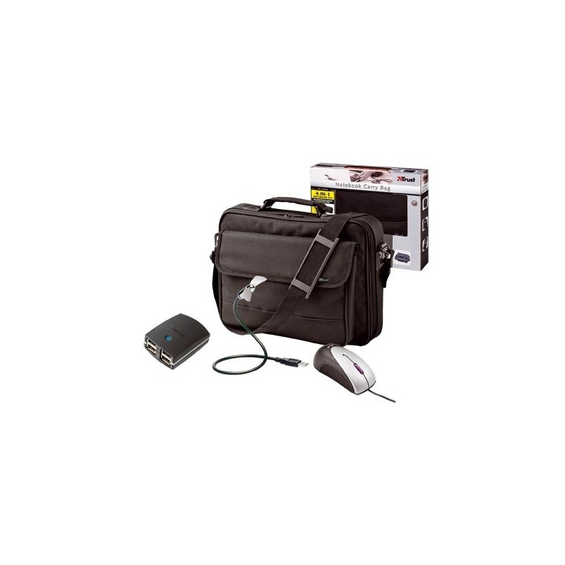 Trust Notebook Carry Bag Kit 15.4" Standard NK-1550p maletines para portátil 39,1 cm (15.4") Maletín Negro