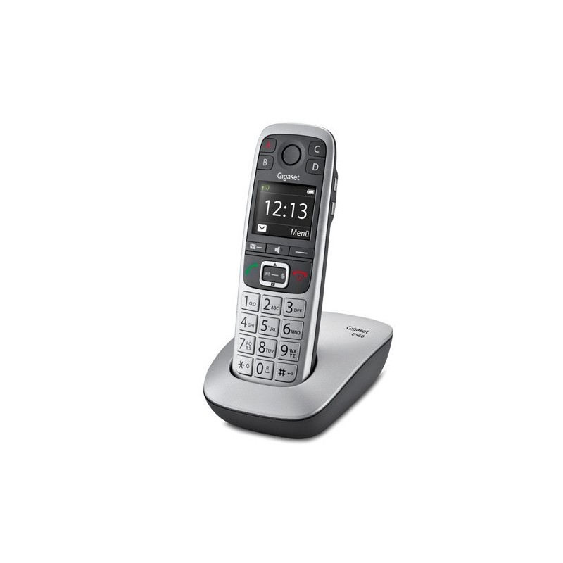 Gigaset E 560 DECT-Telefon Anrufer-Identifikation Schwarz, Silber