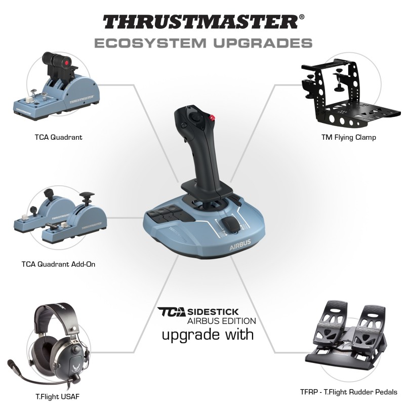 Thrustmaster TCA Quadrant Airbus Edition Negro, Azul Simulador de Vuelo PC