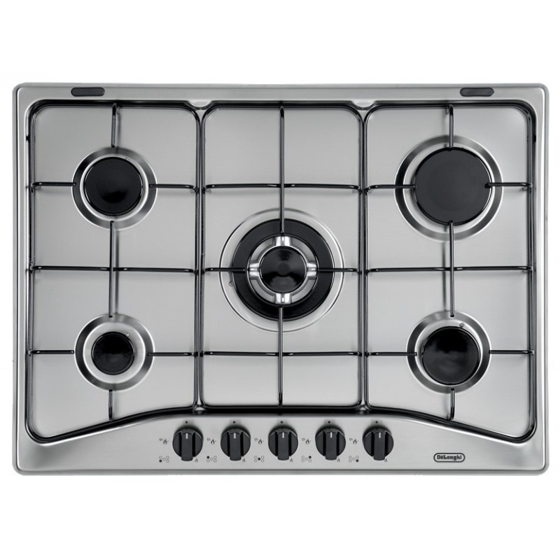 De’Longhi YAF57ASV hobs Negro, Plata Integrado Encimera de gas 5 zona(s)