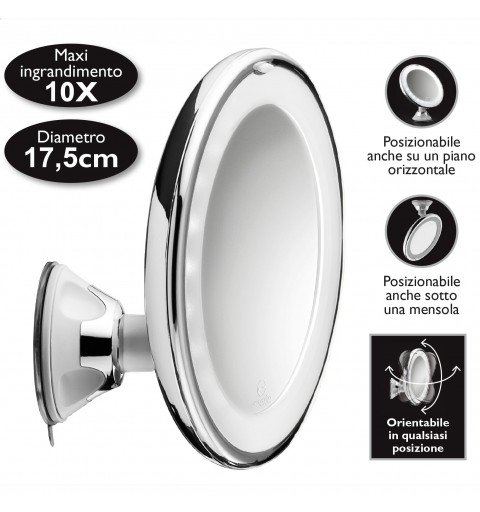 Macom 224 makeup mirror Chrome, White