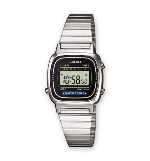 Casio LA670WEA-1EF montre Montre bracelet Femelle Électronique Noir, Argent