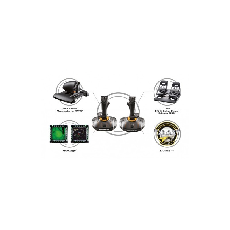 Thrustmaster T.16000M FCS SPACE SIM DUO Nero, Arancione USB Joystick Analogico Digitale PC