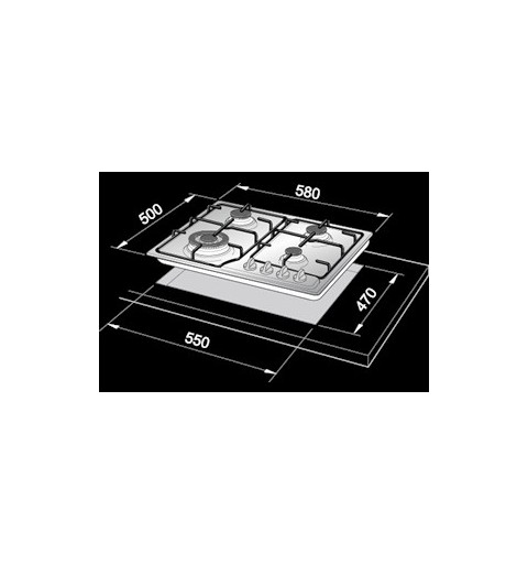 De’Longhi YBF 46 ASV hobs Blanco Integrado Encimera de gas 4 zona(s)