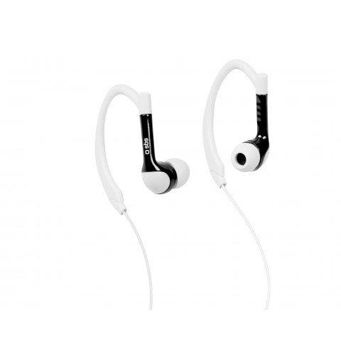 SBS TESPORTINEARK auricular y casco Auriculares Alámbrico gancho de oreja Deportes Negro, Blanco