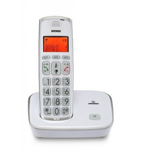 Brondi Bravo Gold Teléfono DECT Identificador de llamadas Blanco