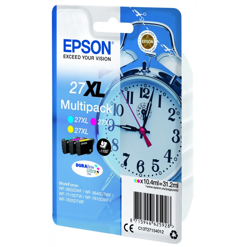 Epson Alarm clock Multipack Sveglia 3 colori Inchiostri DURABrite Ultra 27XL