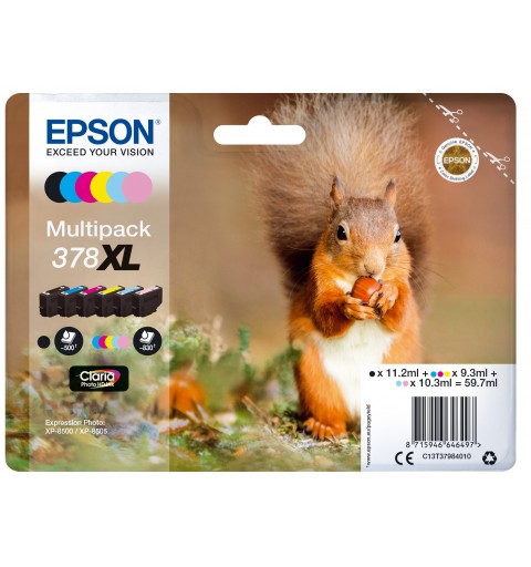 Epson Squirrel Multipack 6-colours 378XL Claria Photo HD Ink