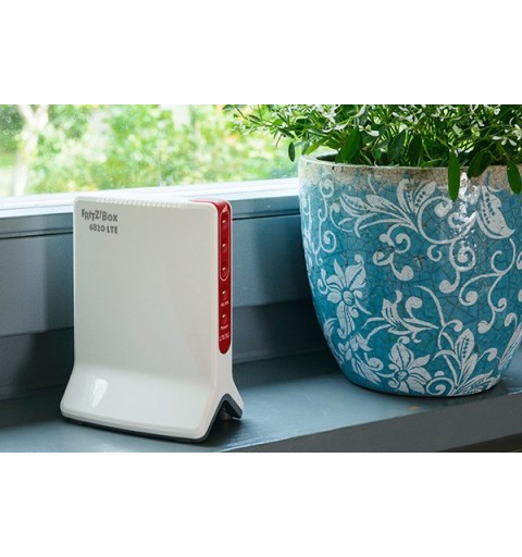 FRITZ! Box 6820 LTE International routeur sans fil Gigabit Ethernet Monobande (2,4 GHz) 3G 4G Rouge, Blanc