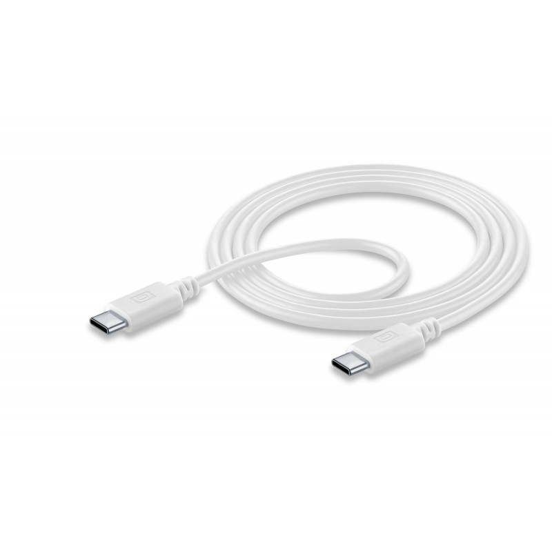 Cellularline USB cable 5A - USB-C to USB-C Cavo 5A da USB-C a USB-C per la ricarica e sincronizzazione dati Bianco