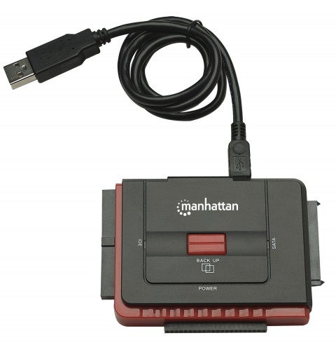 Manhattan Hi-Speed USB 2.0 auf SATA IDE Adapter, 3-in-1-Adapter mit Backup auf Knopfdruck