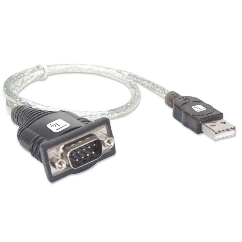 Techly IDATA USB-SER-2T cable de serie Negro, Metálico 0,45 m USB tipo A DB-9