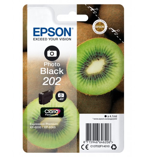 Epson Kiwi Singlepack Photo Black 202 Claria Premium Ink