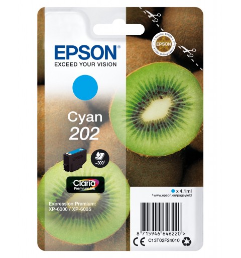 Epson Kiwi Singlepack Cyan 202 Claria Premium Ink