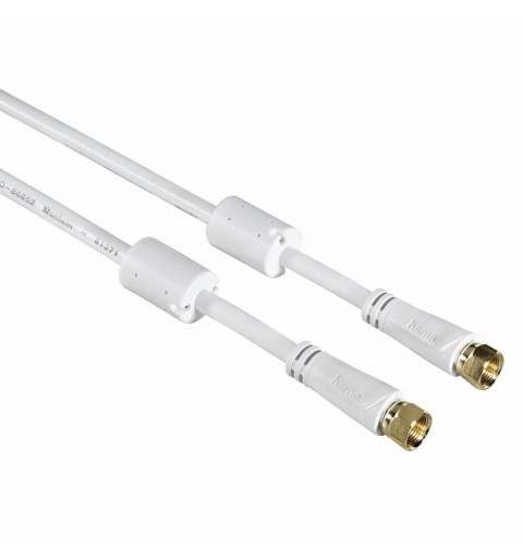 Hama 00040688 câble coaxial 5 m F Blanc