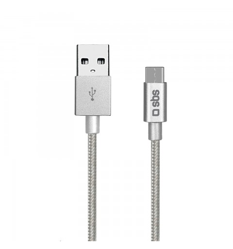 SBS TECABLETC15BS cable USB 1,5 m USB 2.0 USB A USB C Plata