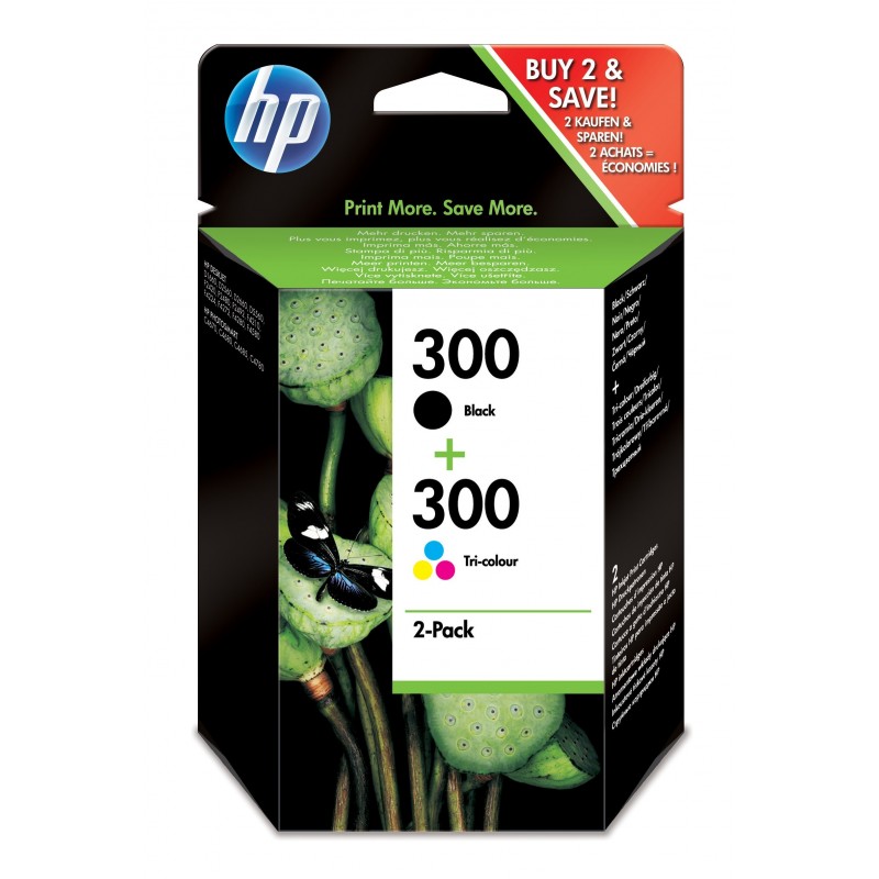 HP 300 2er-Pack Schwarz Cyan Magenta Gelb Original Druckerpatronen