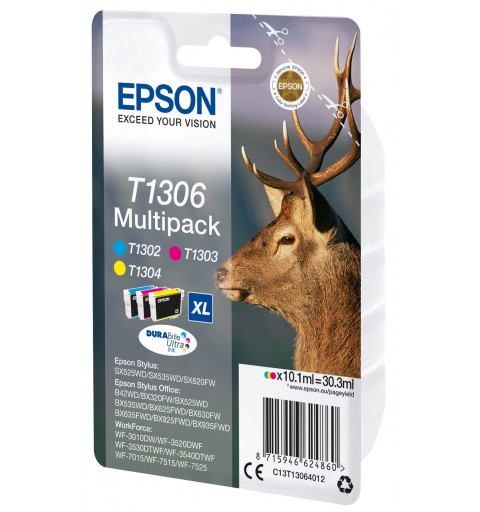 Epson Stag Multipack 3-colours T1306 DURABrite Ultra Ink