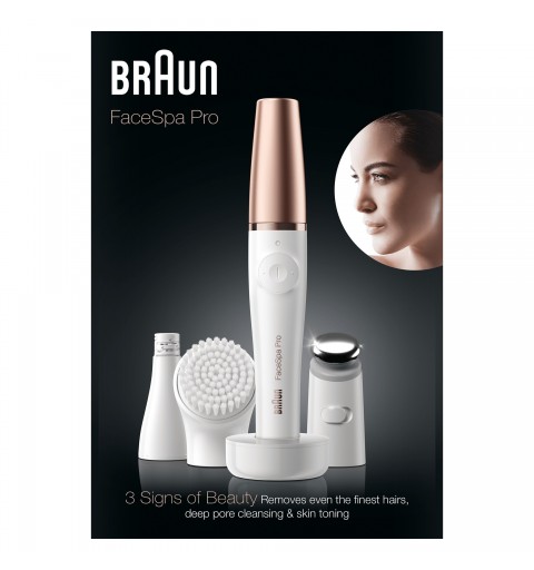 Braun FaceSpa Pro 911 10 Pinzette Weiß, Bronze