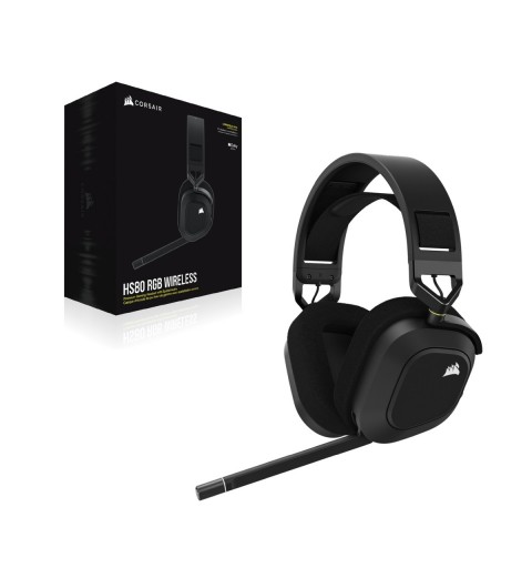 Corsair HS80 RGB Headset Wireless Head-band Gaming Black