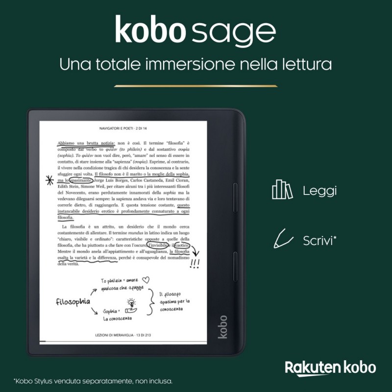 Rakuten Kobo Sage e-book reader Touchscreen 32 GB Wi-Fi Black