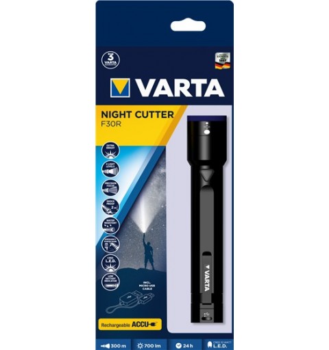 Varta F30R Black Hand flashlight LED