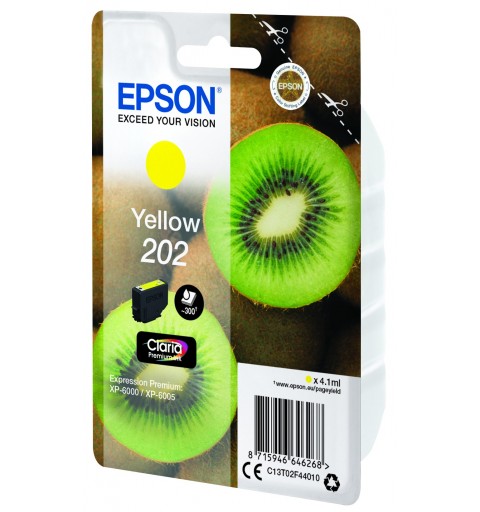 Epson Kiwi Singlepack Yellow 202 Claria Premium Ink