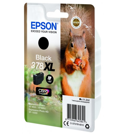 Epson Squirrel Singlepack Black 378XL Claria Photo HD Ink