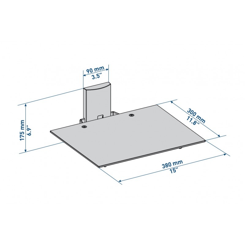 Meliconi 480517 AV equipment shelf Black Glass