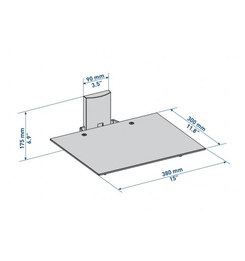 Meliconi 480517 Regal für AV-Geräte Schwarz Glas