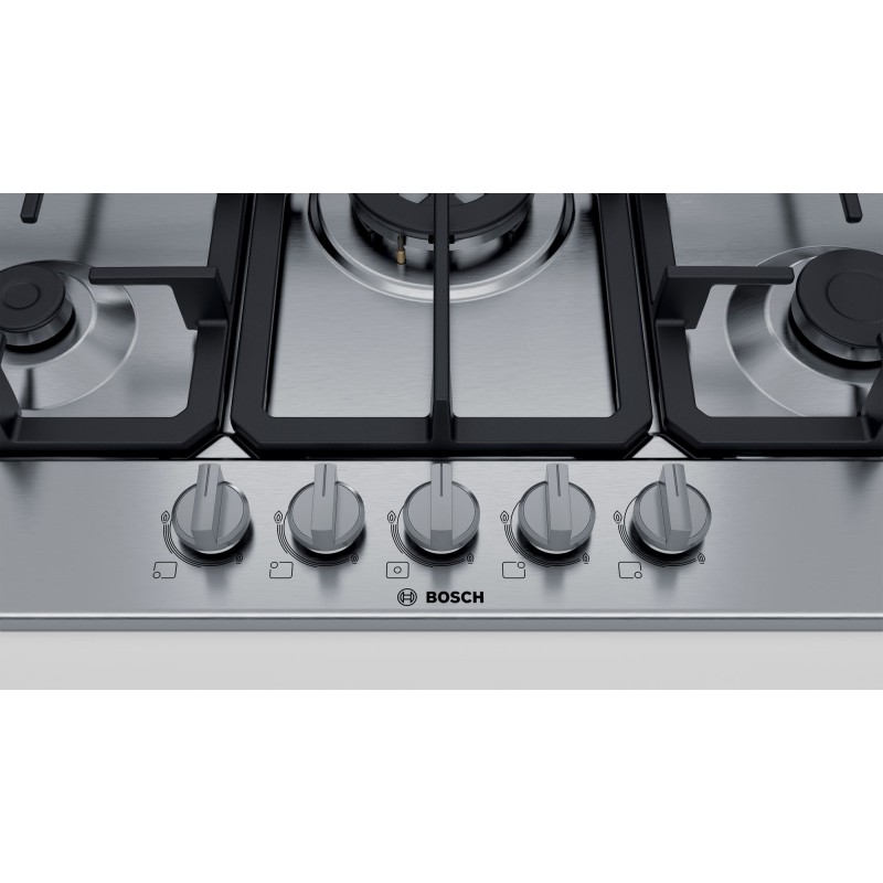 Bosch Serie 4 PGQ7B5B90 hob Stainless steel Built-in 75 cm Gas 5 zone(s)