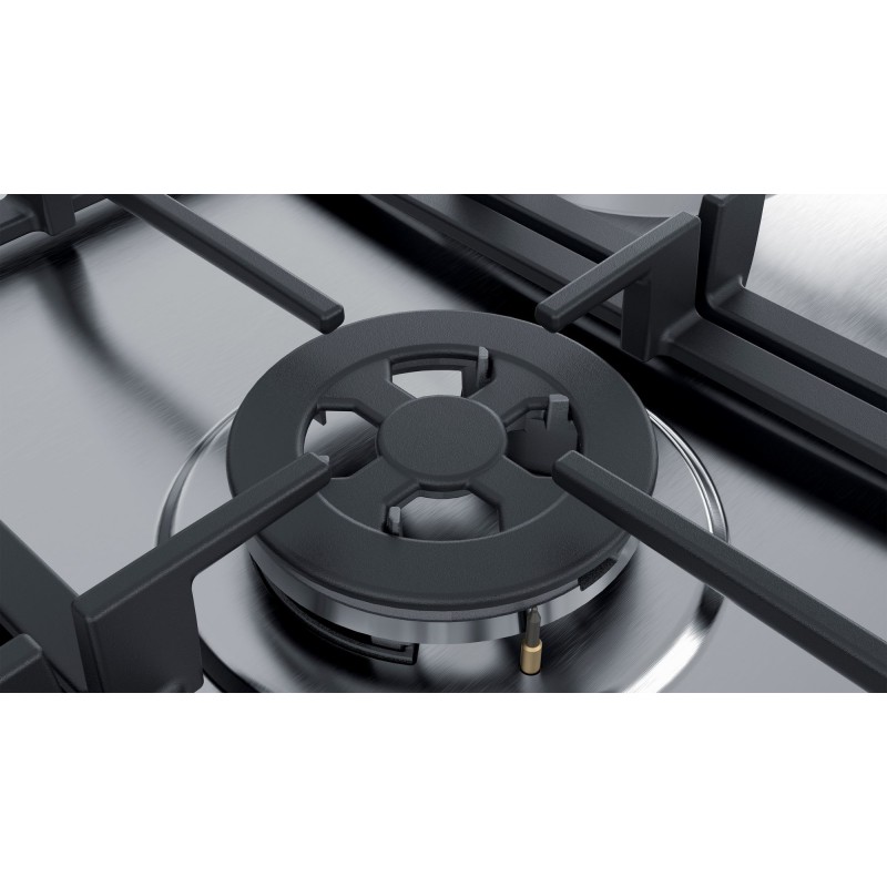 Bosch Serie 4 PGQ7B5B90 hobs Acero inoxidable Integrado 75 cm Encimera de gas 5 zona(s)