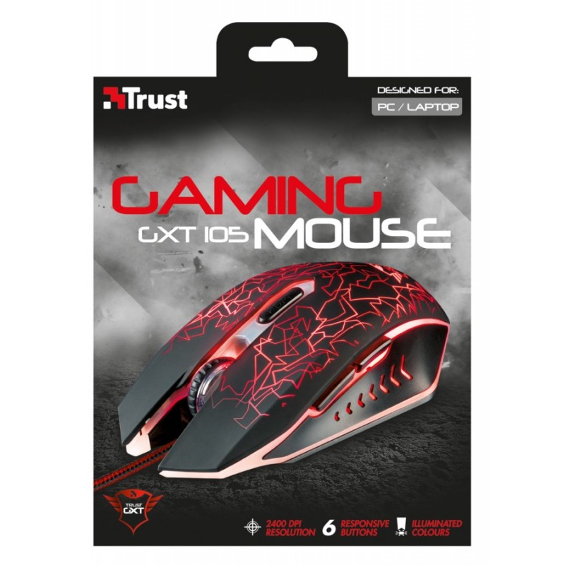 Trust GXT 105 mouse Ambidestro USB tipo A 2400 DPI