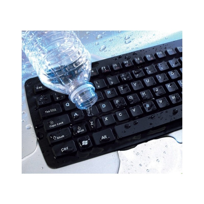 Techly IDATA KB-R109L Tastatur USB + PS 2 Italienisch Schwarz